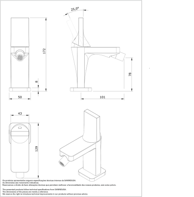 Смеситель для биде Sanindusa Line 555040111 Хром