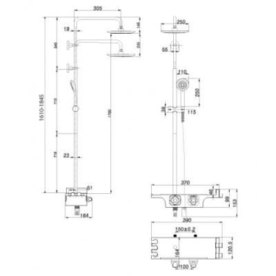 Душевая система Lemark Tropic LM7008C с термостатом Хром Белый