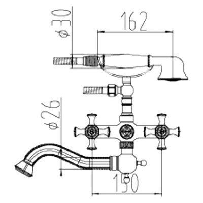 Смеситель для ванны ZorG Antic A 7000W-BR Бронза