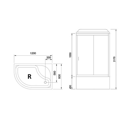 Душевая кабина Royal Bath ВК 120x80 RB8120BK3-WT-CH-R с гидромассажем стекло прозрачное задние стенки Белые