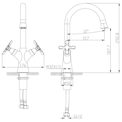 Смеситель для раковины Lemark Duetto LM5706C Хром
