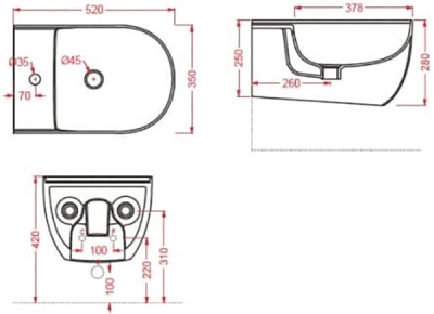 Биде Artceram The One THB001 03 00 подвесное Черное
