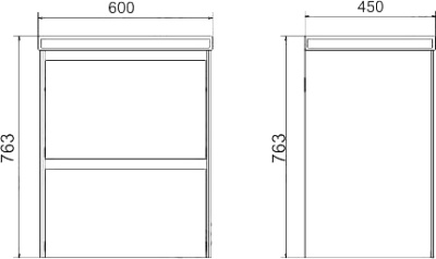 Тумба под раковину Velvex Klaufs 60 tpKLA.60.2Y-617.217 подвесная Черный+дерево