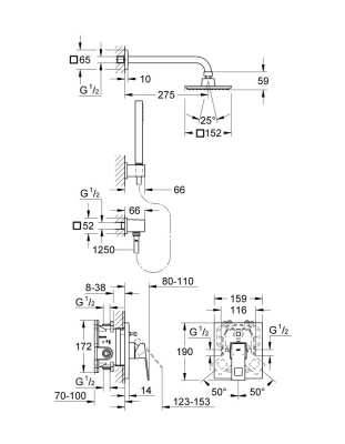 Душевая система Grohe Eurocube 23409000 Хром