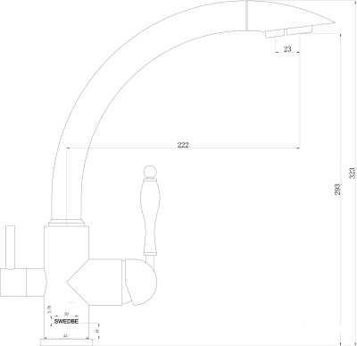 Смеситель для кухни Swedbe Selene Plus 8043M с фильтром Бронза