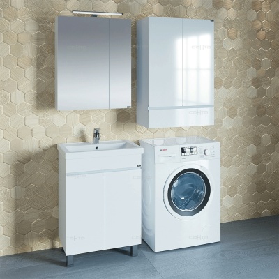 Тумба с раковиной СанТа Марс 60 2 двери Белая