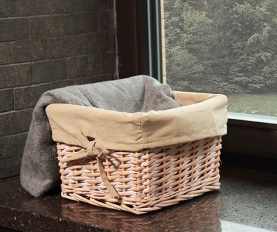 Корзина для белья WasserKRAFT Kammel 37x37x22 WB-180-L Кремовая