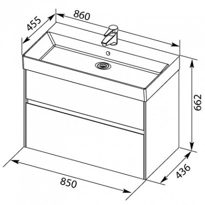 Тумба под раковину Aquanet Бруклин 85 подвесная Белая 203960