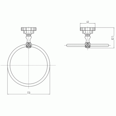 Кольцо для полотенец Milacio Villena MC.907.BBR Черная бронза