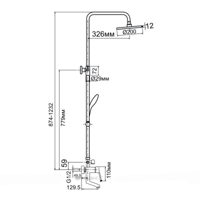 Душевая система Aquanet Round FSC1602 Хром