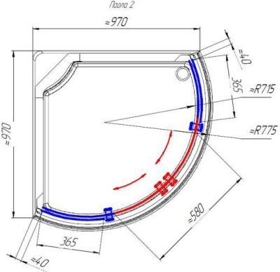 Душевая кабина Radomir Паола 2 Люкс 103x103 1-05-2-0-0-0580 профиль Хром стекло прозрачное