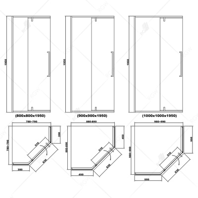 Душевой уголок RGW Stilvoll SV-81-B 100x100 профиль Черный стекло прозрачное