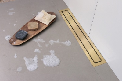 Душевой лоток Berges Wasserhaus Top Stark 700 092150 с решеткой Золото глянец