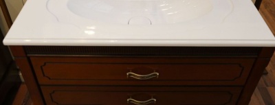 Комплект мебели для ванной Opadiris Фреско 100 Светлый орех с темной патиной