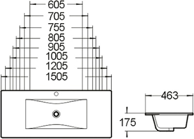 Раковина SantiLine 121 SL-2102 (120) Белая