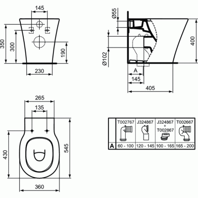 Унитаз Ideal Standard Connect Air E004201 без сиденья