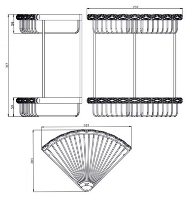 Угловая полка двойная ZorG SL AZR U-4 SL Серебро