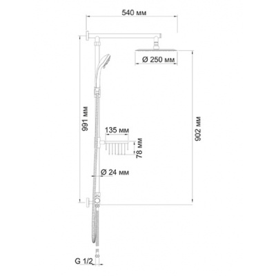 Душевая система WasserKRAFT A038 Хром