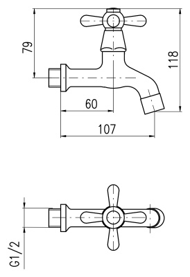 Кран для одного типа воды Rav Slezak Morava retro MK193SM бронзовый
