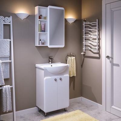 Тумба с раковиной Runo Капри 55 Белая