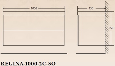 Тумба под раковину BelBagno Regina 100 REGINA-1000-2C-SO-MR-BLUM подвесная Marmo Rosa