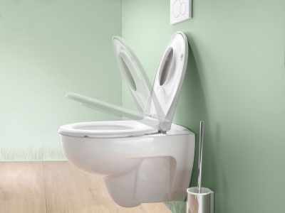 Комплект унитаза Geberit Renova 500.124.TC.R с инсталляцией Duofix с сиденьем Микролифт и клавишей смыва Хром глянцевый