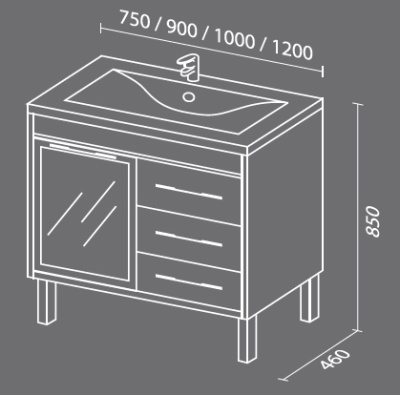 Тумба с раковиной SanVit Новелла Lux 120 knoveln120 с фактурой под дерево Акация светлая