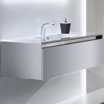 Тумба с раковиной SanVit Кубэ-1 120 в цвете Ral подвесная Белый глянец