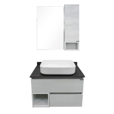 Зеркало со шкафом Comforty Прага 75 4144199 Дуб белый