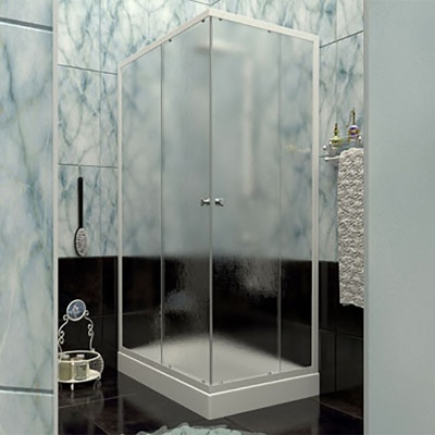 Душевой уголок BellSan Меркурий 120x80 профиль белый, стекло матовое L