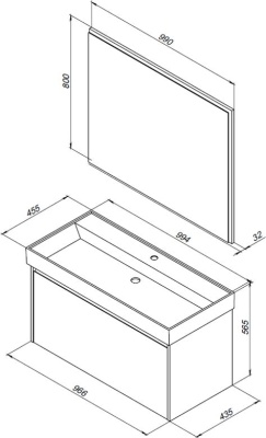 Комплект мебели для ванной Aquanet Nova Lite 100 243229 подвесной Дуб рошелье