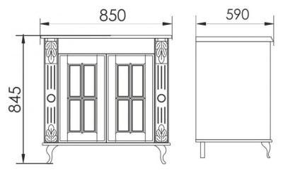 Тумба с раковиной Атолл Александрия K New Dorato (золото)