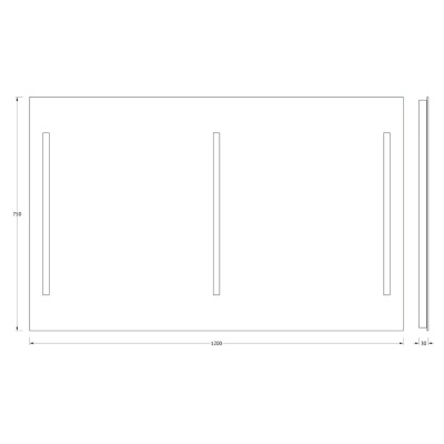 Зеркало Evoform Ledline 75х120 с подсветкой