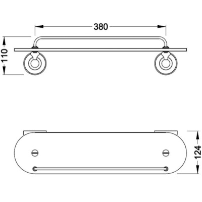Полка стеклянная Schein Saine Chrome 7053145 Хром