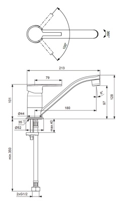 Смеситель для кухни Vidima Logik BA282AA Хром