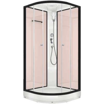 Душевая кабина Domani-Spa Delight 99 90x90 DS01D99LPcCl00 профиль Графит задние стенки Розовые
