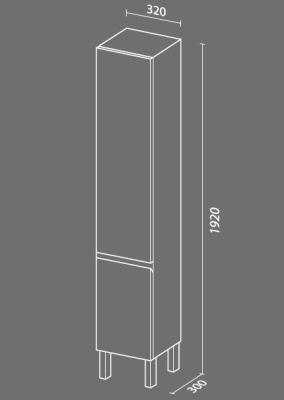 Шкаф пенал SanVit Авеню-3 32 в цвете Ral с бельевой корзиной Белый глянец
