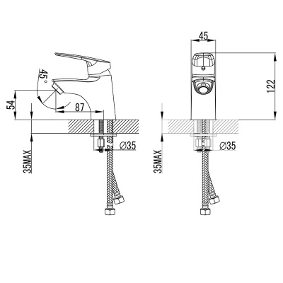Смеситель для раковины Milardo Don DONSB00M01 Хром