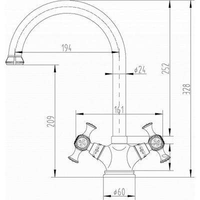 Смеситель для кухни ZorG Antic A 6004K-BR Бронза