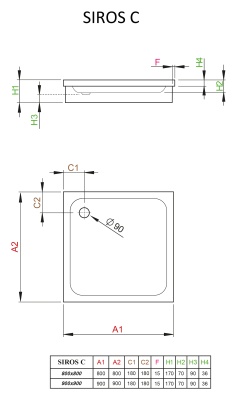 Акриловый поддон для душа Radaway Siros C 80x80x17 белый