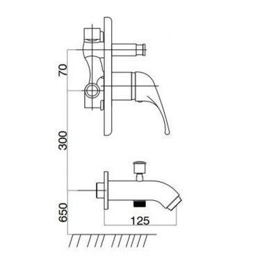 Смеситель для ванны GPD Flamengo MTA10 Хром