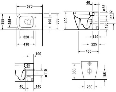 Унитаз Duravit Happy D 2 2159090000 приставной без крышки-сиденья