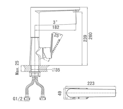 Смеситель для кухни D&K Lessing Rhein DA1322401 Хром