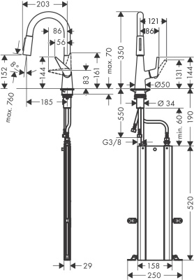 Смеситель для кухни Hansgrohe Talis M51 73850800 Сталь