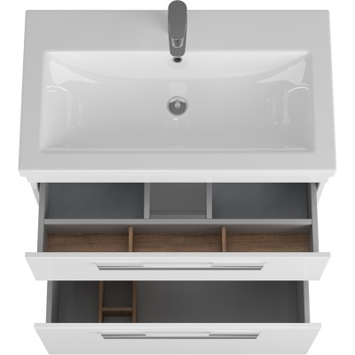 Тумба под раковину Diborg Katarine 80 77.4225 подвесная Белый глянец