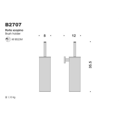 Ершик для унитаза Colombo Design Basic В2707 Хром