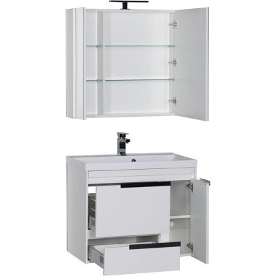 Комплект мебели для ванной Aquanet Тиволи 80 180560 подвесной Белый