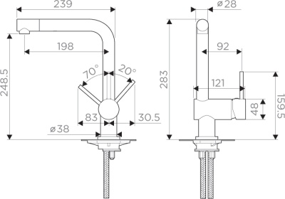 Смеситель для кухни Omoikiri Tanigawa С Хром 4994240