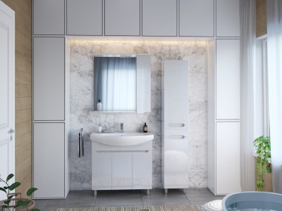 Комплект мебели для ванной San Star Bianco 85 141.1-1.5.1.+191676+152.1-2.5.1. Белый