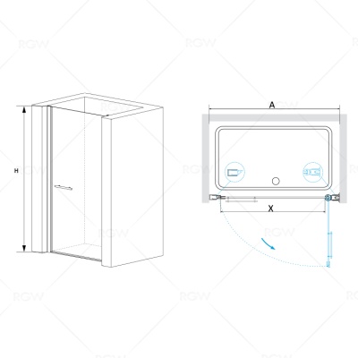 Душевая дверь в нишу RGW Passage PA-03 80 профиль Хром глянцевый стекло прозрачное